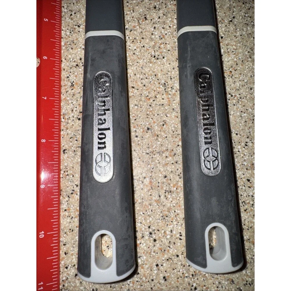 Calphalon Silicone Scraper Spatula Set Black Nylon Gray Silicone Cooking Utensil